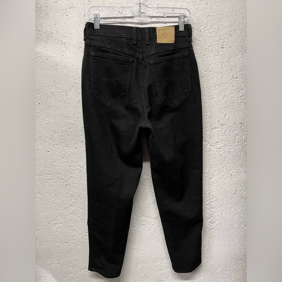 Black Vintage Lee High Waisted Straight Leg Jeans Size 10 Petite - Picture 3 of 9